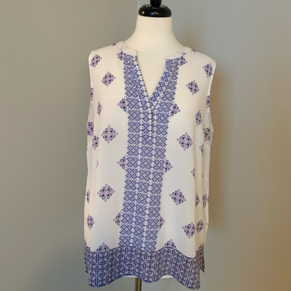 White shell with lavender and violet pattern